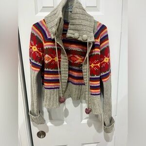 100% lambswool Moda International Multicolor Knit cardigan